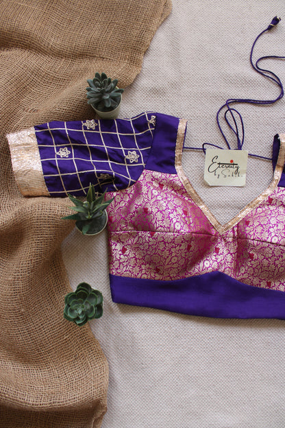 Purple Pink Patch Blouse