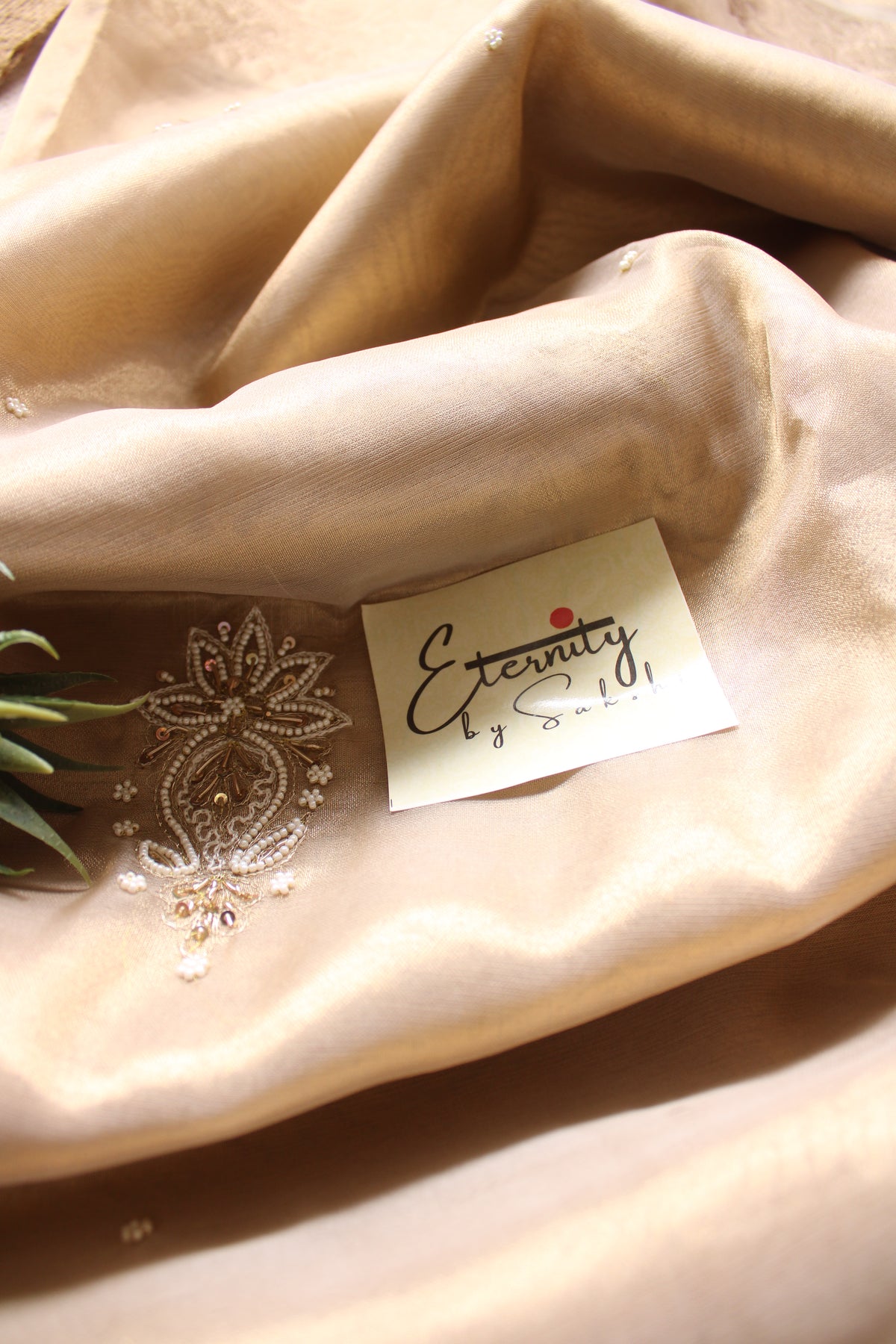 Tissue Golden Work Saree