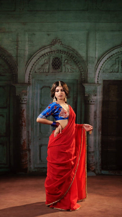 Red Gulbahar Saree - Eternity by Sakshi