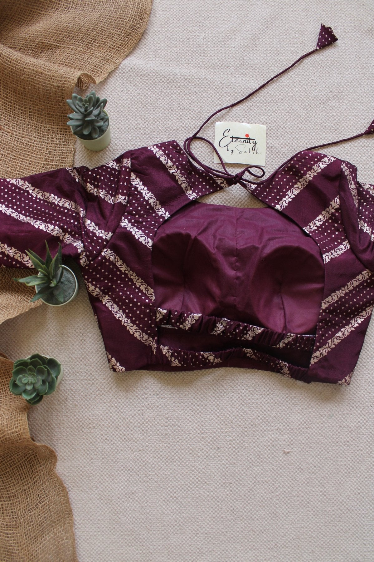 Brownish Maroon Elastic Blouse - Eternity by Sakshi