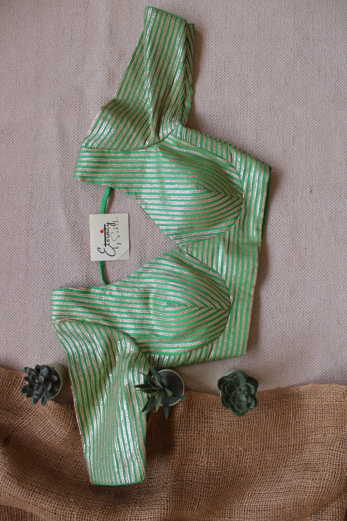 Green Chakori Blouse - Eternity by Sakshi