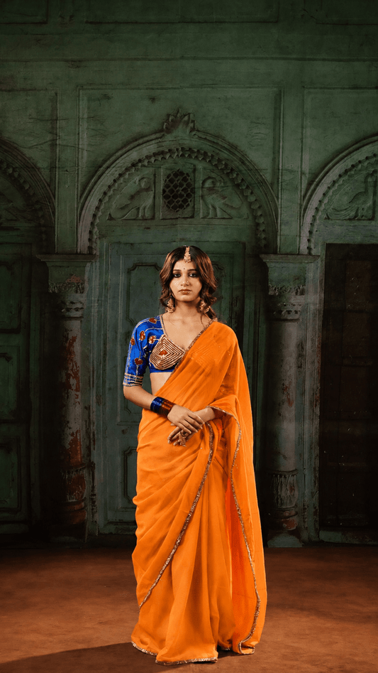 Orange Gulbahar Saree - Eternity by Sakshi