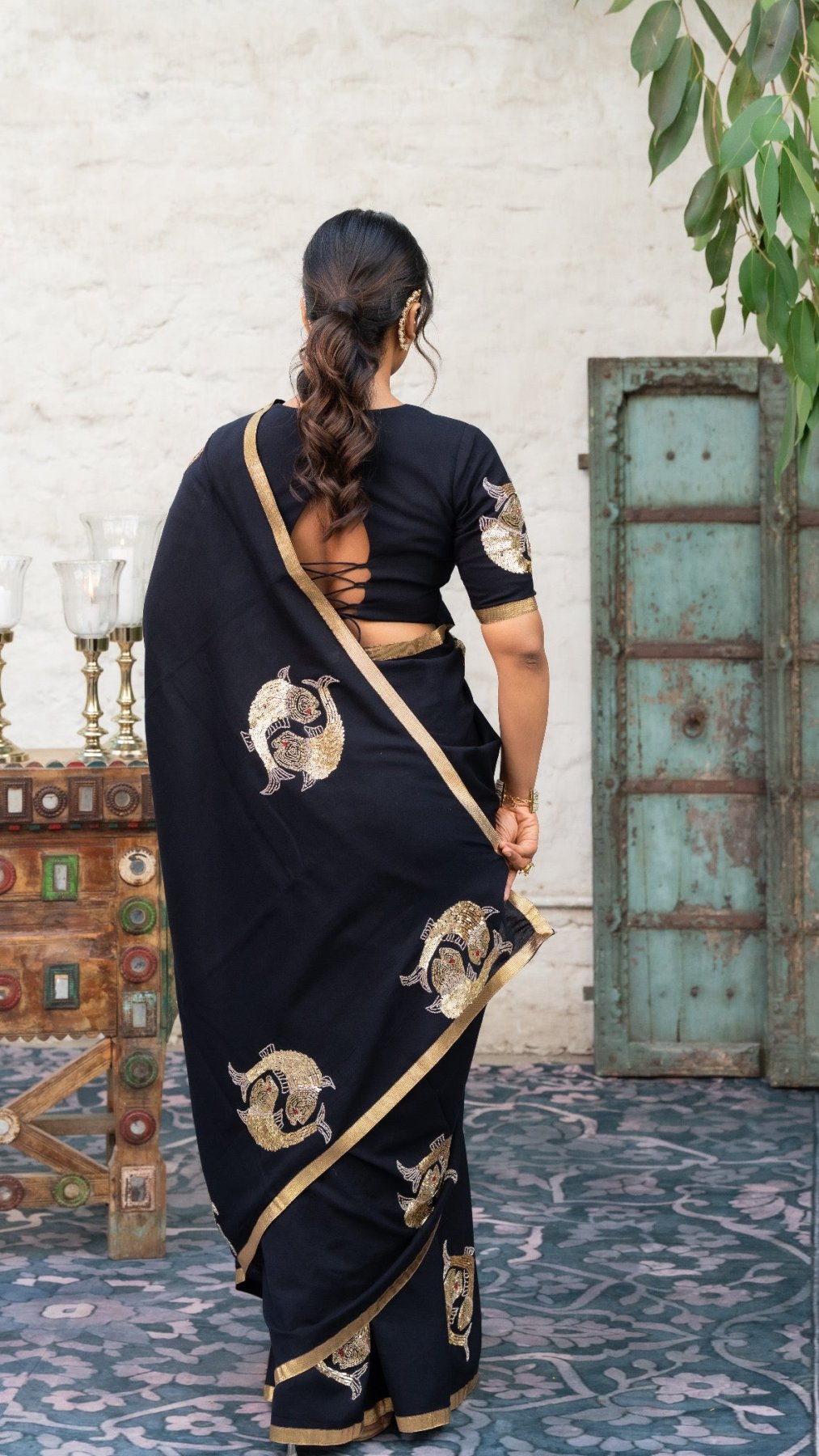 Midnight Jalpari Elegance Handwork Saree - Eternity by Sakshi