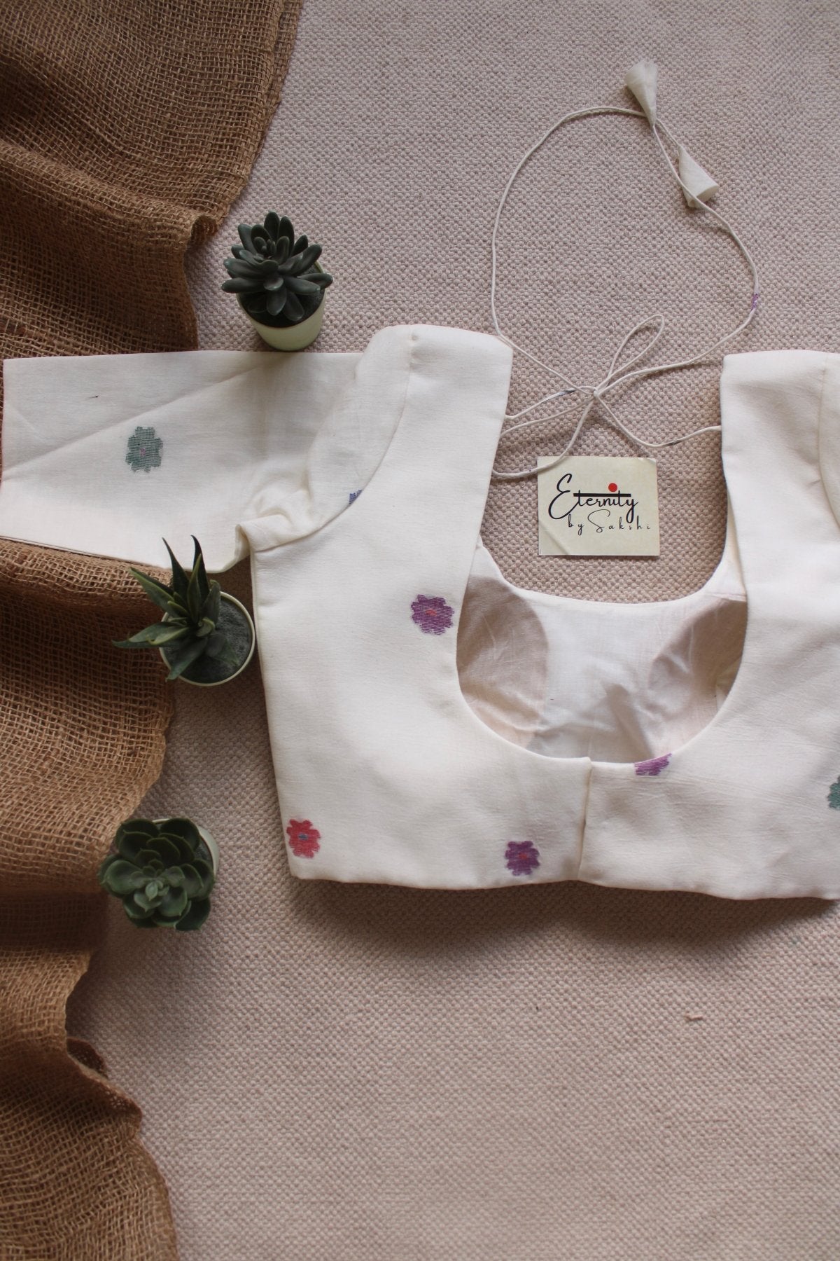 White Flower Blouse - Eternity by Sakshi