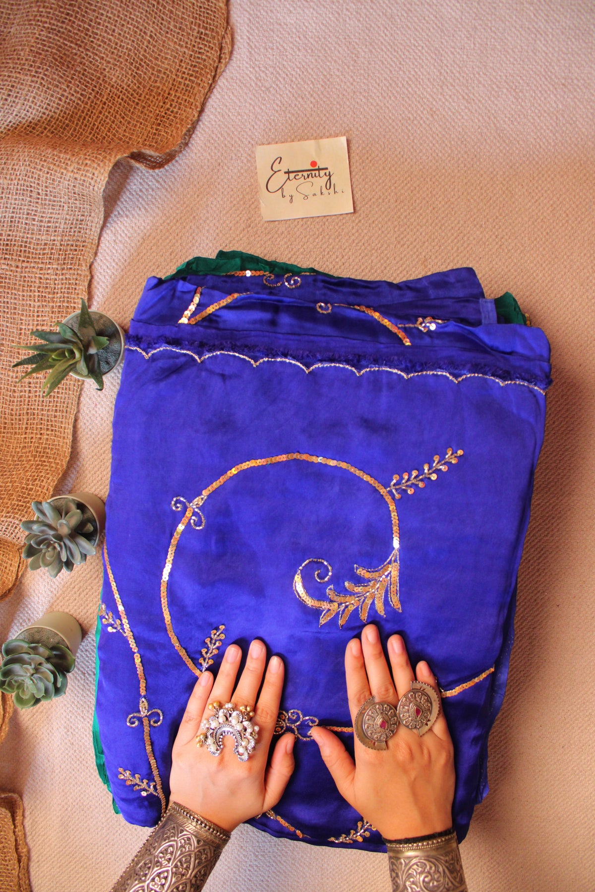 Blue Saundarya Modal Silk Handwork Saree