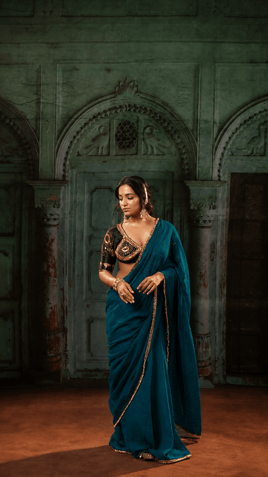 Peacock Gulbahar Saree - Eternity by Sakshi