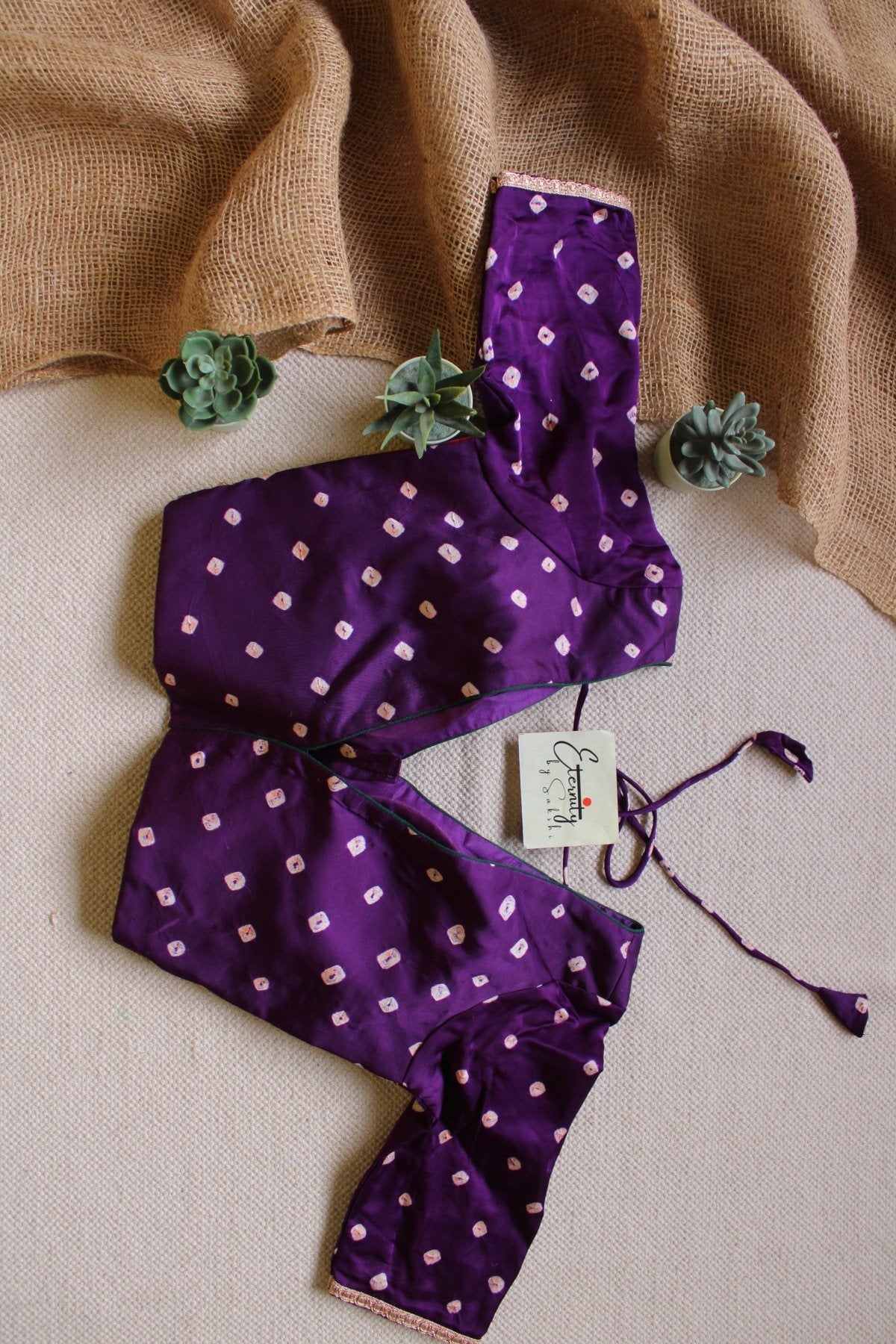 Purple Bandhani Blouse - Eternity by Sakshi