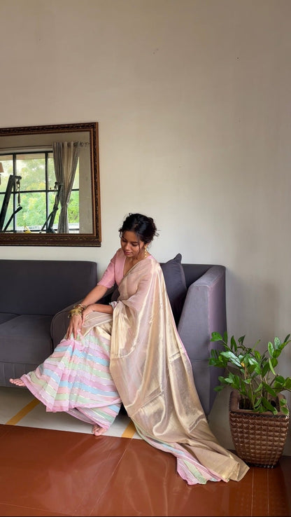 Pastel Whisper Tissue Saree- Onam - Eternity by Sakshi