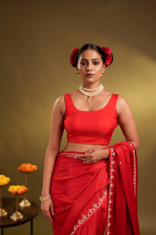 Red Noorie Blouse - Eternity by Sakshi