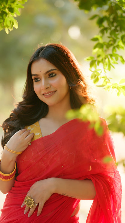 RED TARA SAREE