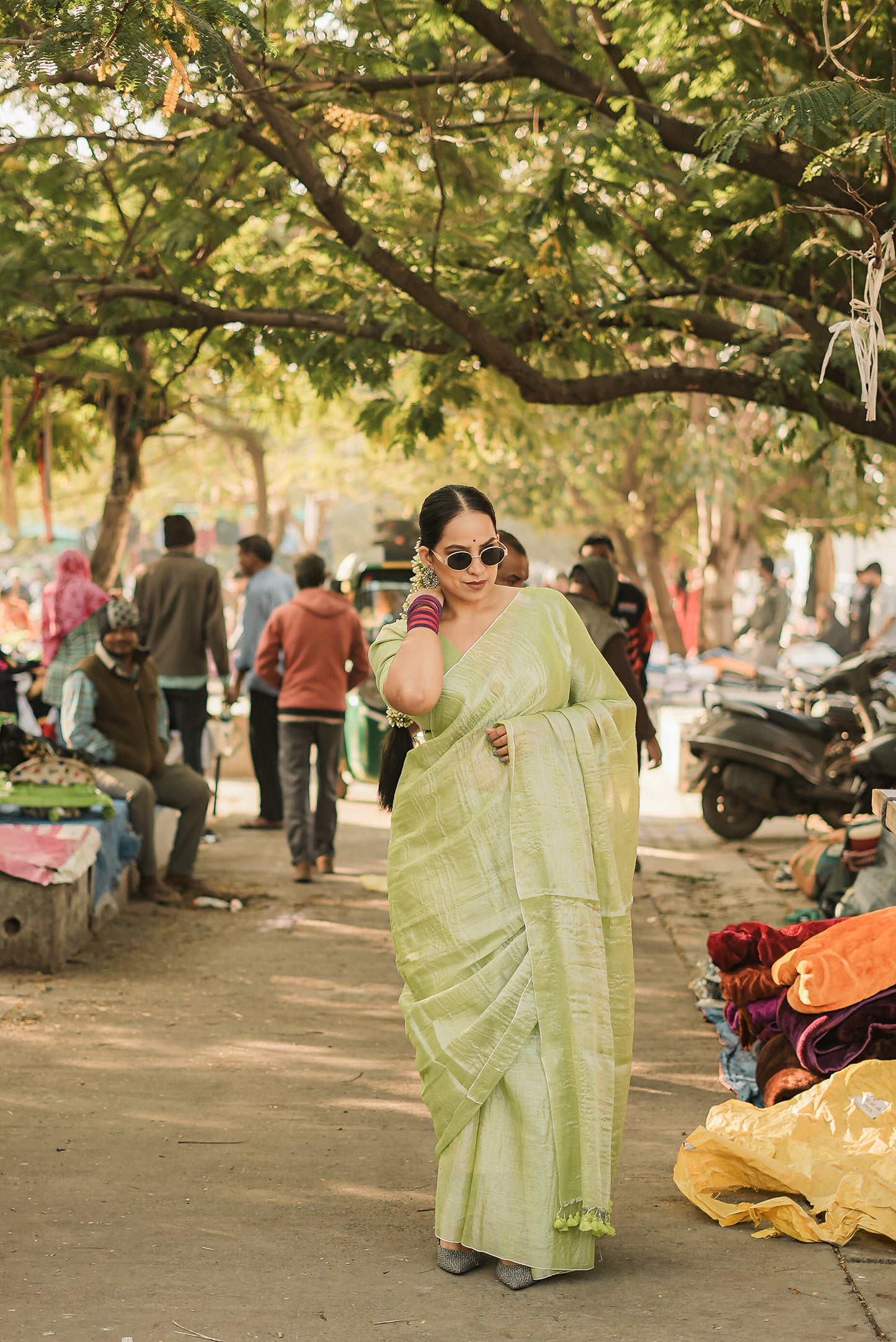 Mint Molten Saree