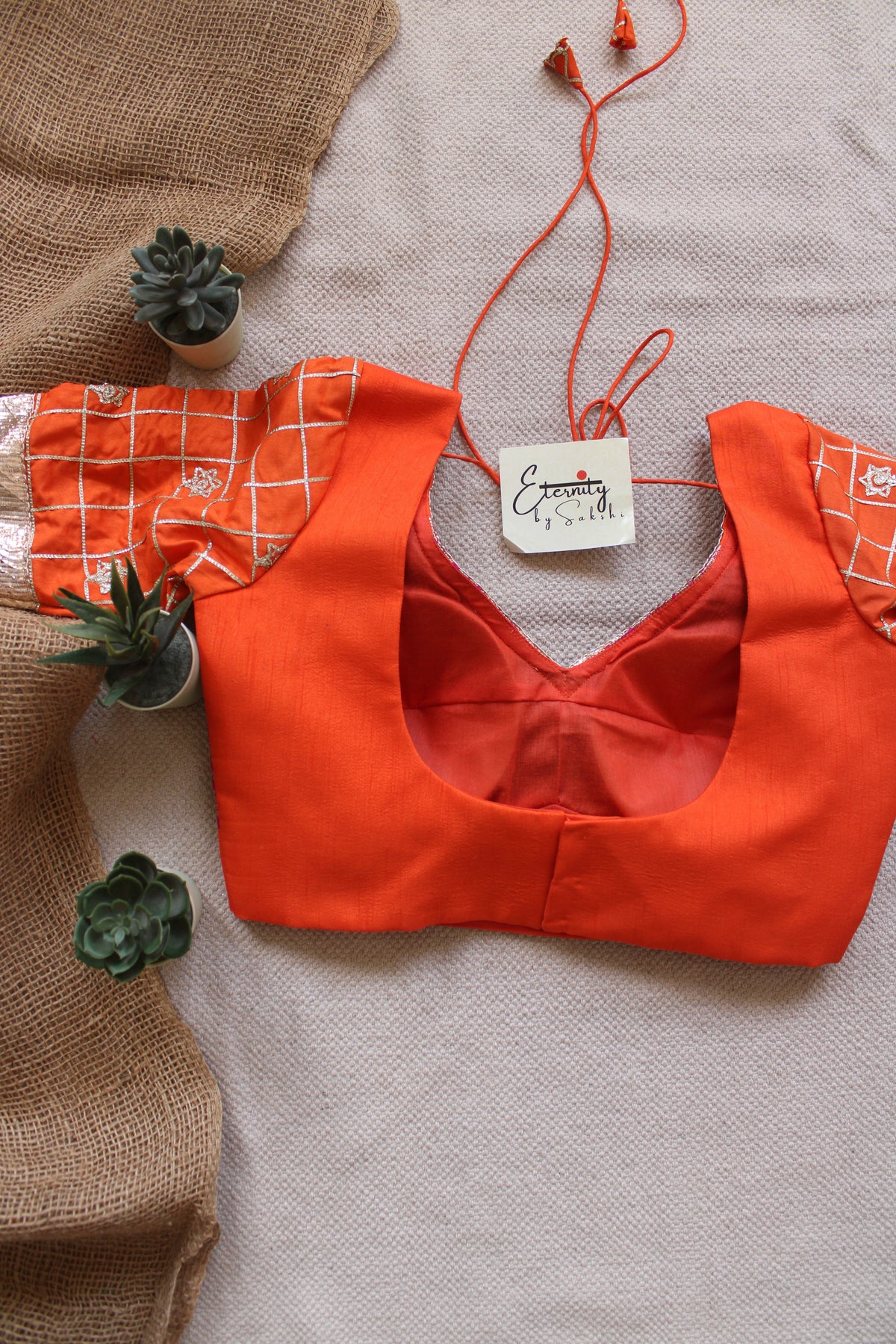 Orange Pink Patch Blouse