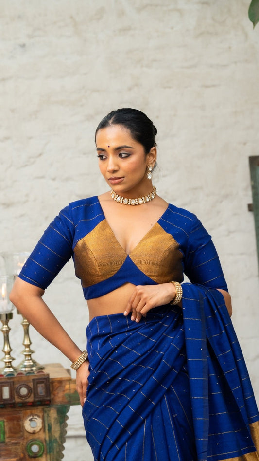 Blue Prasang Blouse - Eternity by Sakshi