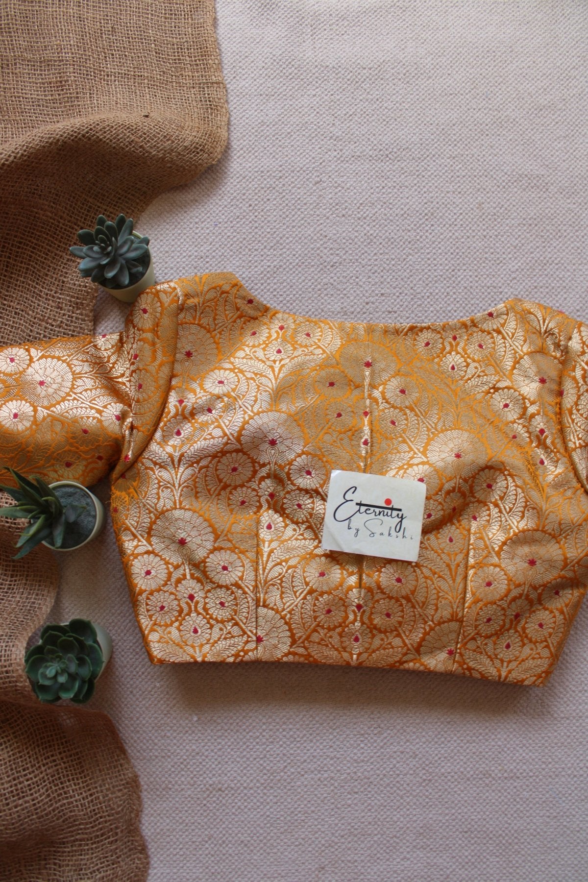 Yellow Utsav Brocade Blouse - Eternity by Sakshi