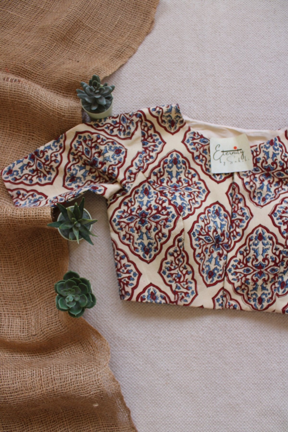 Ajrakh - Vanilla Story Blouse - Eternity by Sakshi