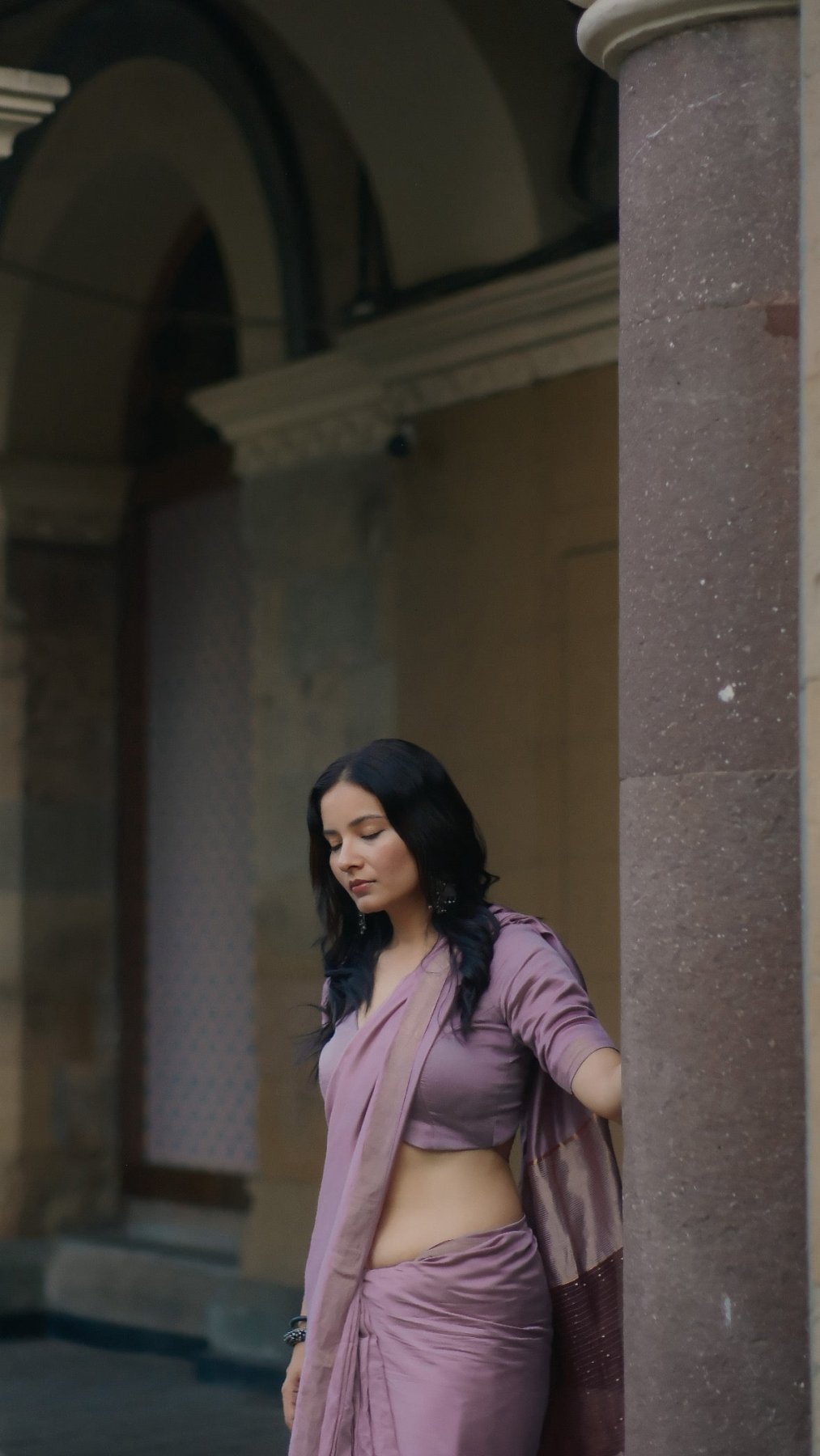 Mauve Raga Resham Saree - Eternity by Sakshi