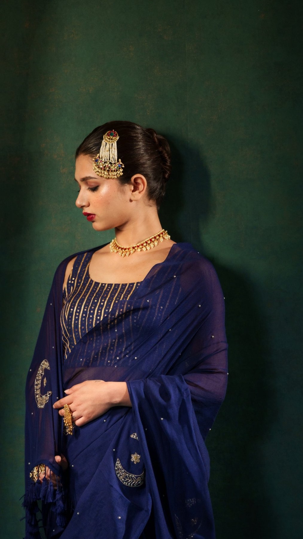 Midnight Chand Tara Handwork Saree - Eternity by Sakshi