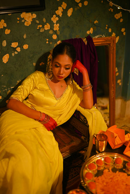 Yellow Pearl Saree