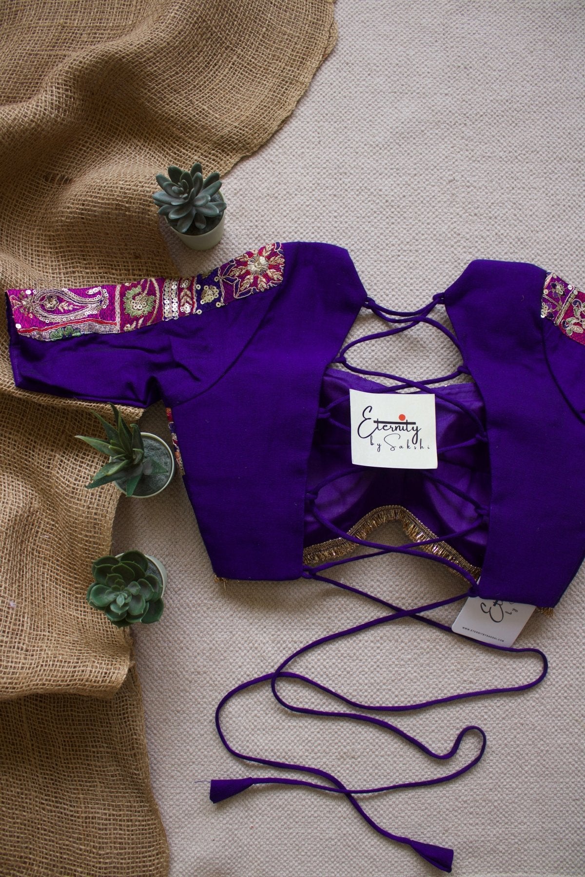 Blue Navratri Patch Blouse - Eternity by Sakshi