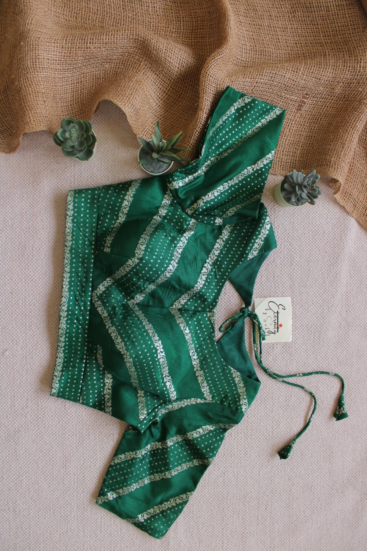 Green Elastic Blouse - Eternity by Sakshi
