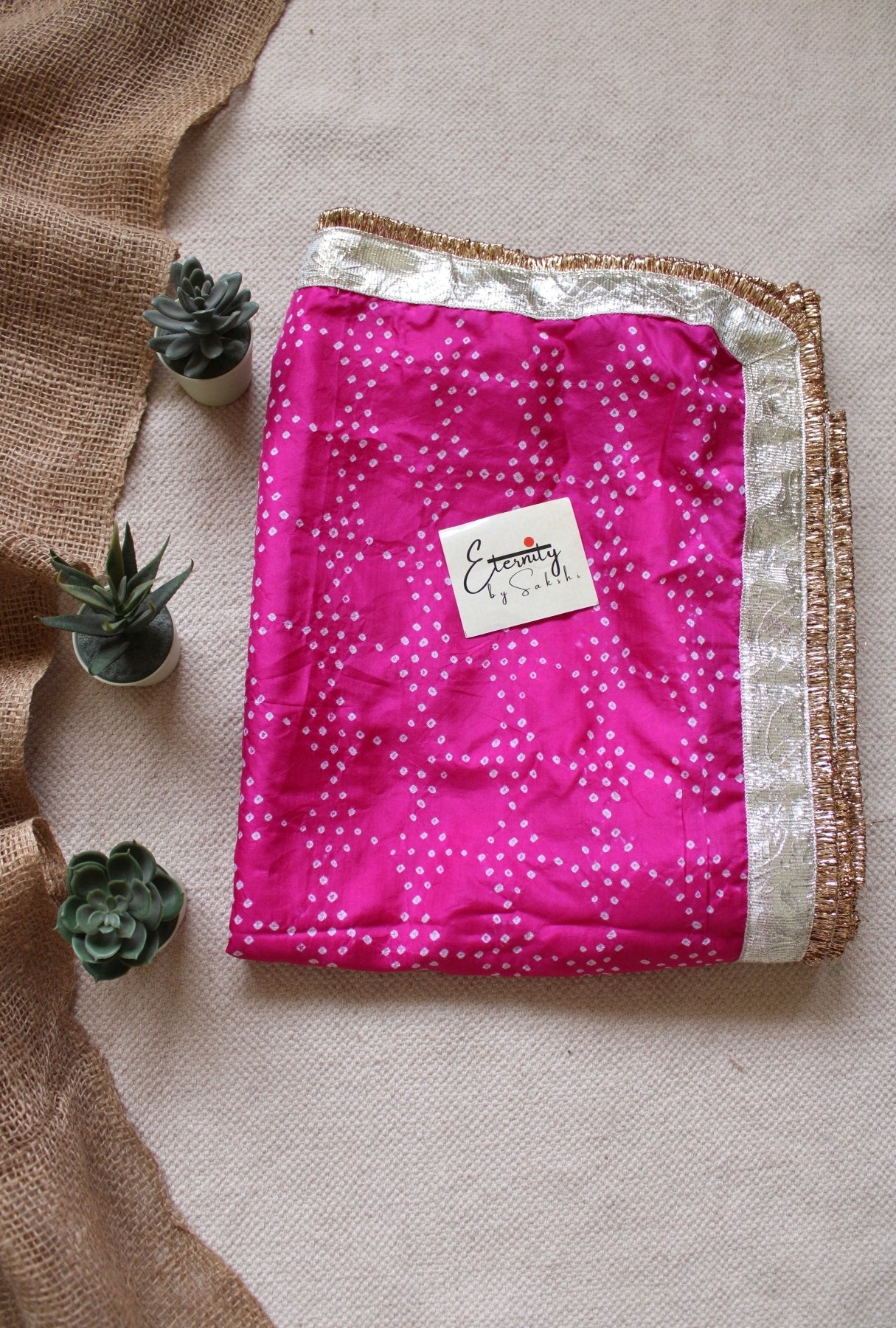 Pink Mulberry Silk Bandhej Saree - Eternity by Sakshi