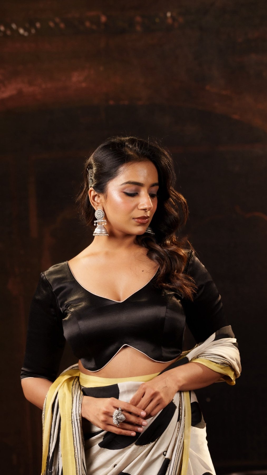 Heer Black Backless Blouse - Eternity by Sakshi