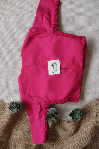 Pink Double Zip Mood With Sleeves Stretchable Blouse - Eternity by Sakshi