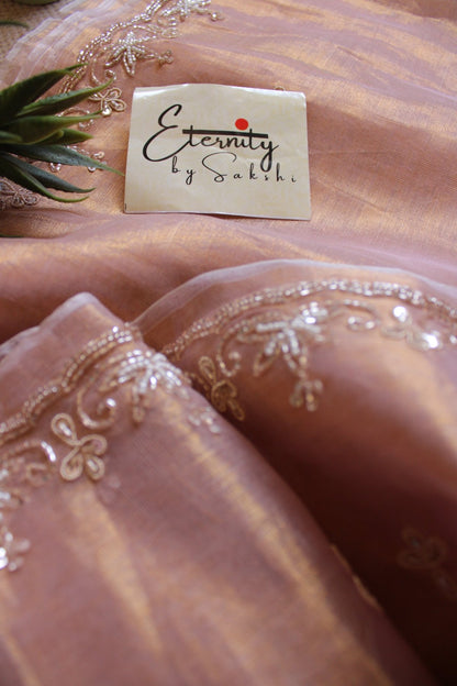 Peach Handwork Raaz Saree - Eternity by Sakshi