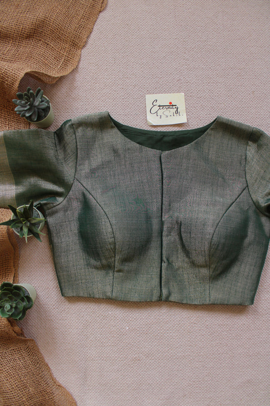 Green Metallic Tissue Blouse