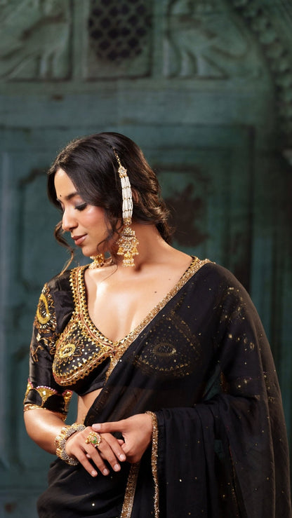 Black Gulbahar Saree - Eternity by Sakshi