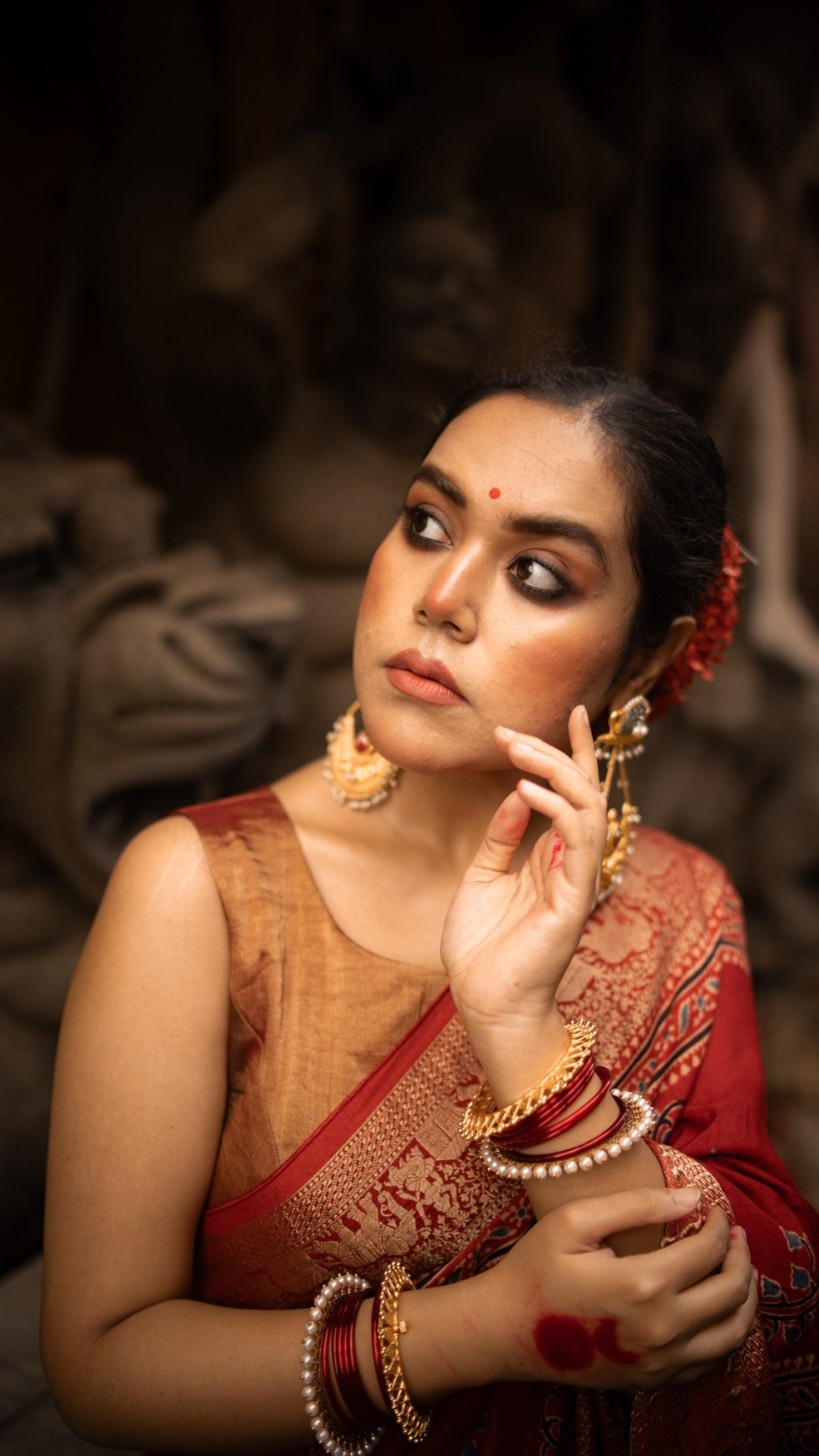 Exclsuive Dul Red Dola Silk Saree - Eternity by Sakshi