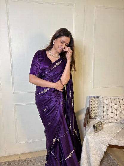 Purple Modal Handwork Saree - Eternity by Sakshi