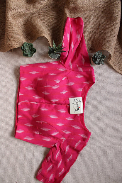 Rose Pink Ikkat Blouse - Eternity by Sakshi