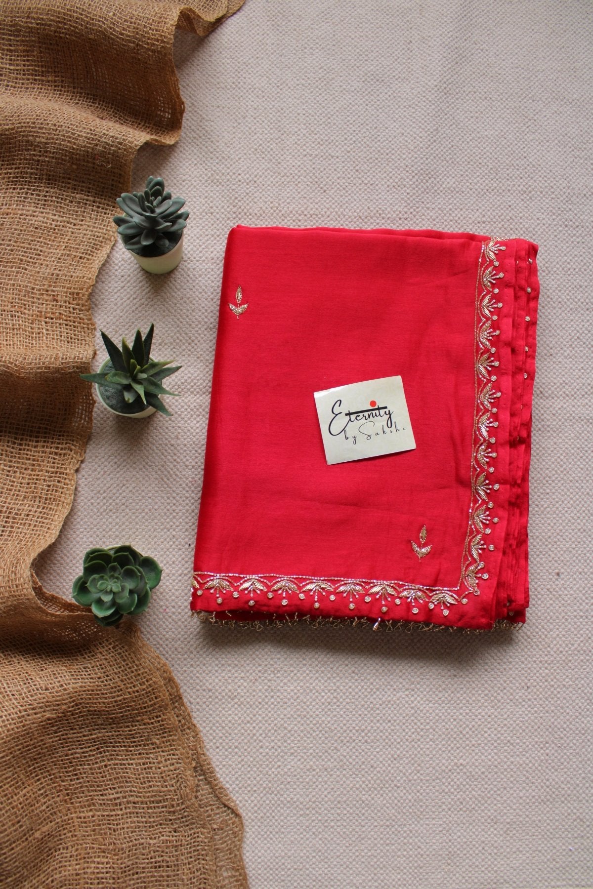 Red Nazrana Saree - Eternity by Sakshi