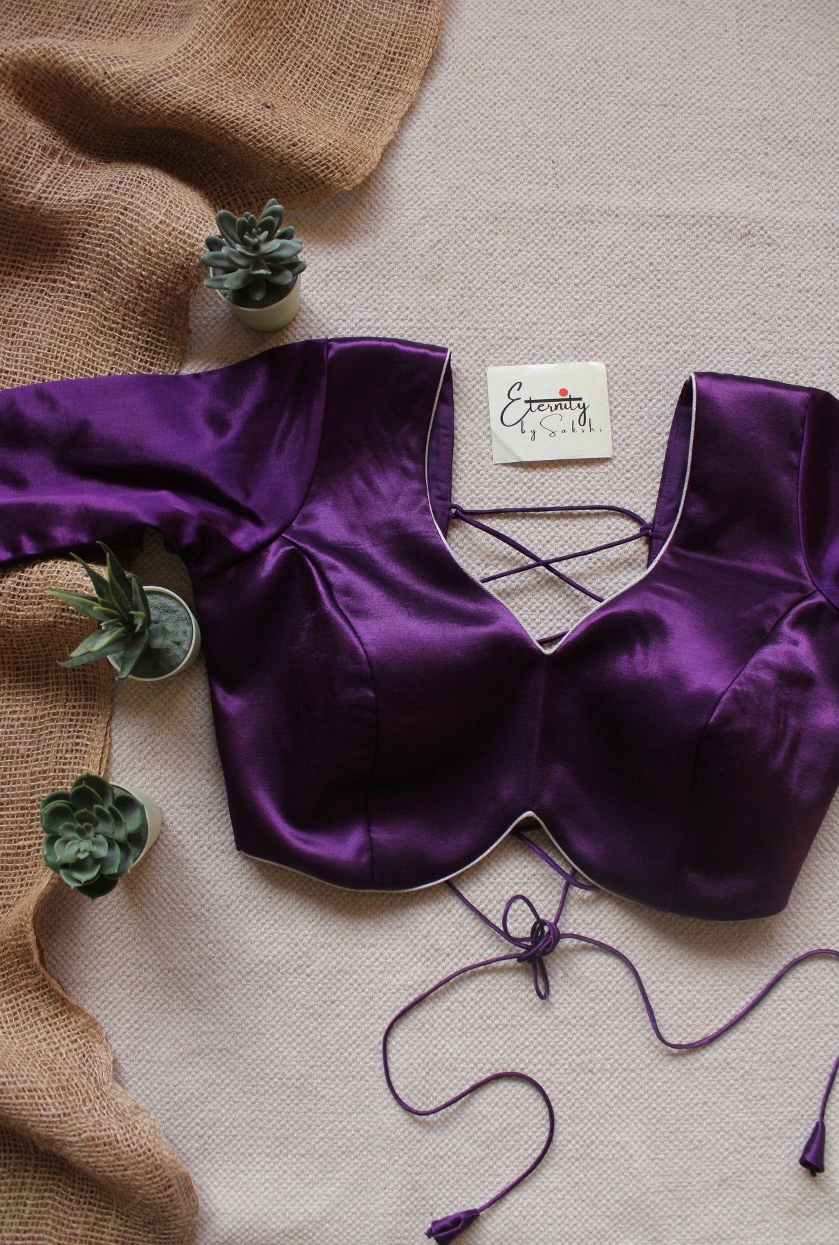 Heer Purple Backless Blouse - Eternity by Sakshi