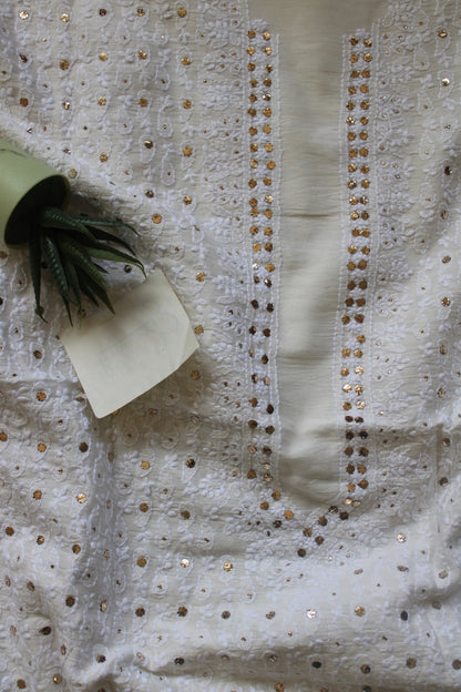 Lucknowi Handcrafted Chanderi Unstitched Mens Kurta Fabric 05 - Eternity by Sakshi