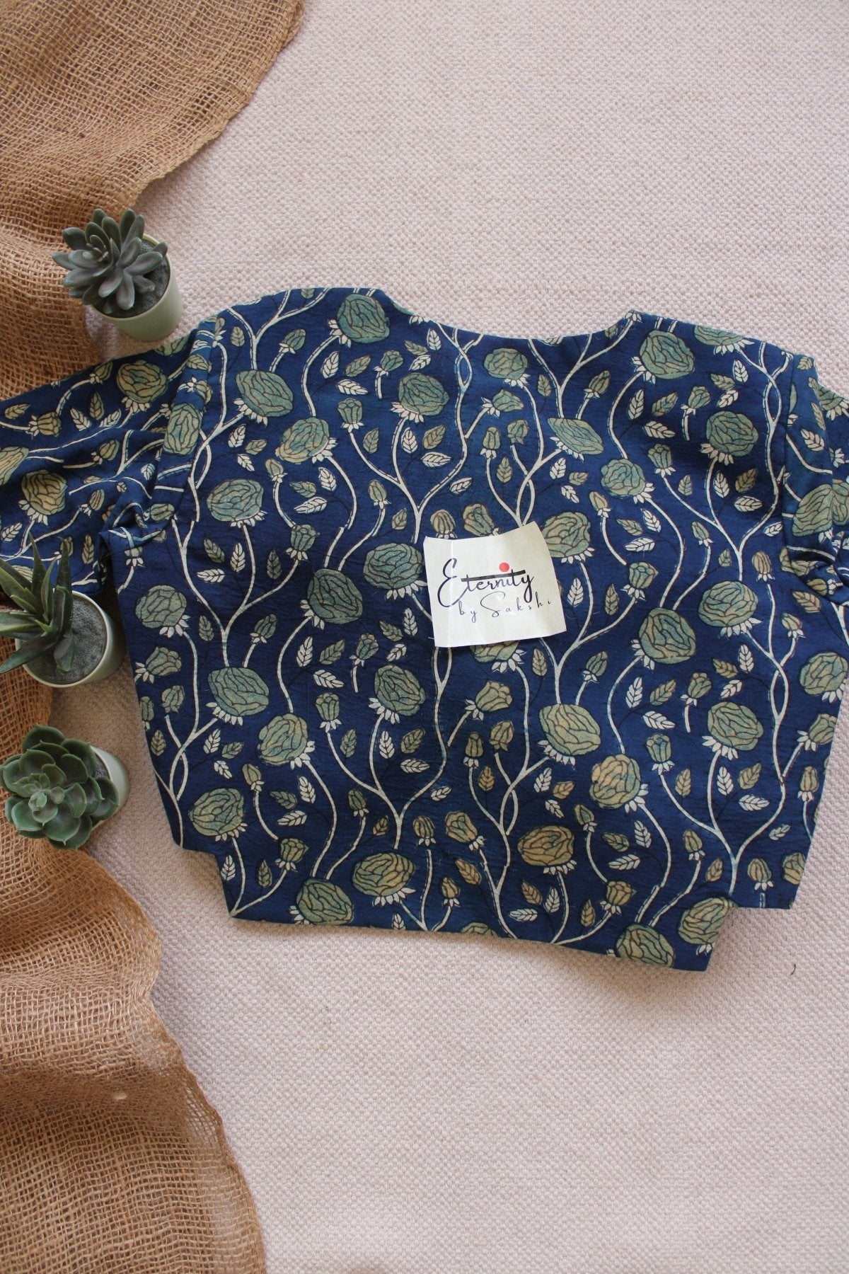 Ink Blue Rosevine Blouse - Eternity by Sakshi