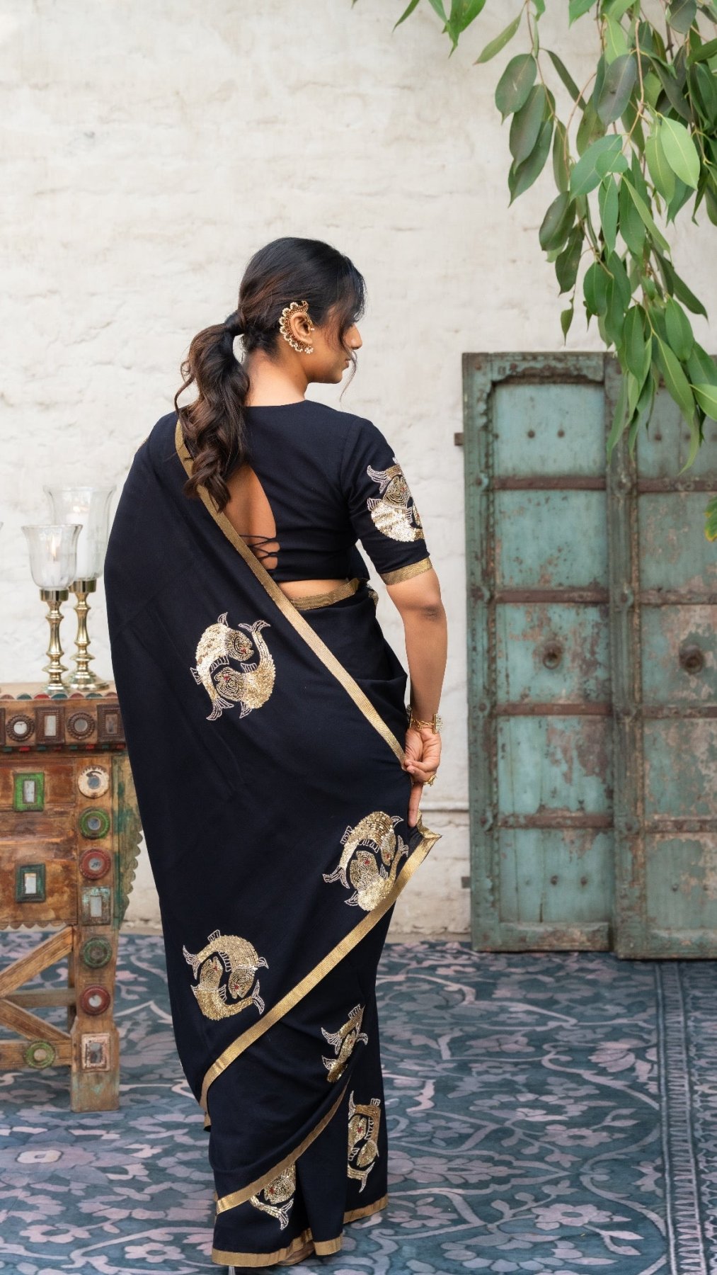 Midnight Jalpari Elegance Handwork Saree - Eternity by Sakshi