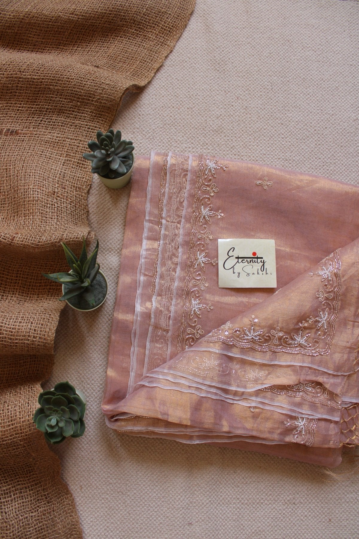 Peach Handwork Raaz Saree - Eternity by Sakshi