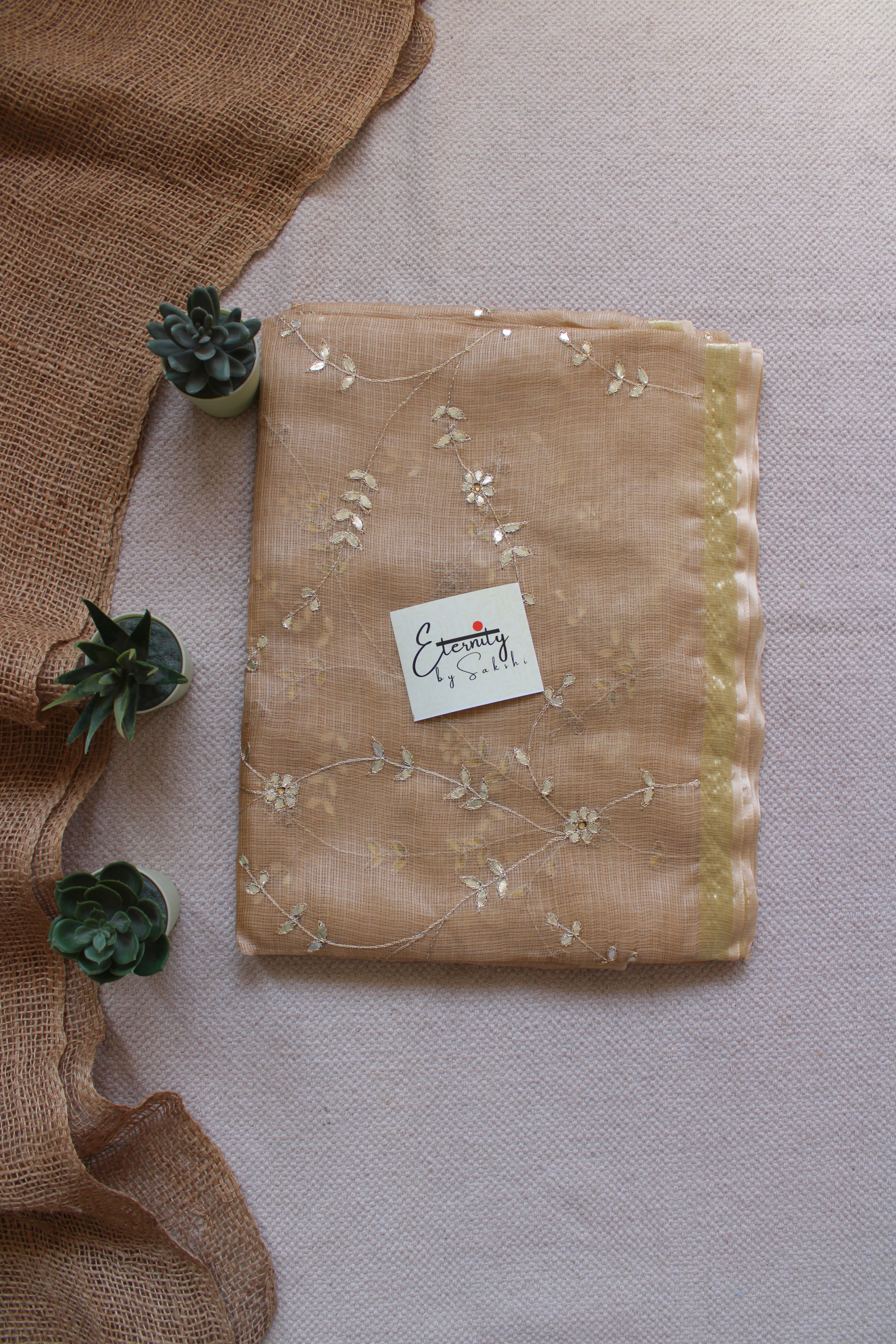 Beige Kota Doriya Gottapatti Saree
