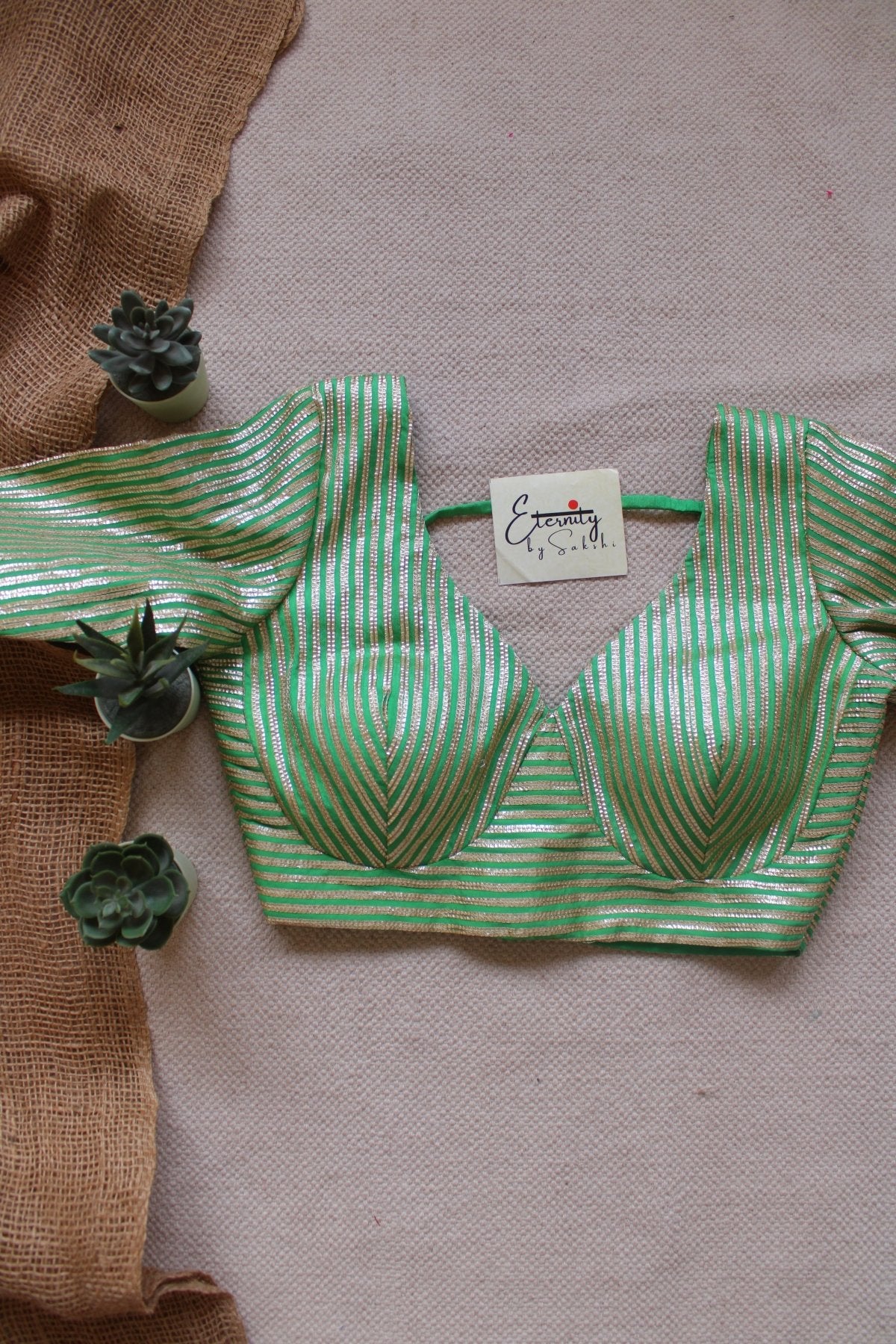 Green Chakori Blouse - Eternity by Sakshi