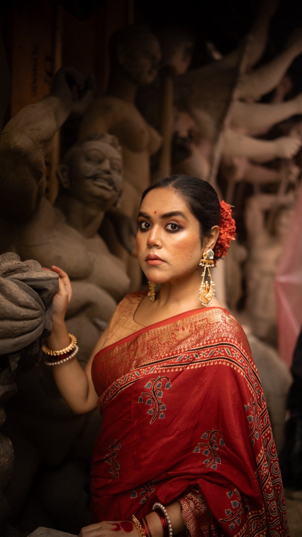 Exclsuive Dul Red Dola Silk Saree - Eternity by Sakshi