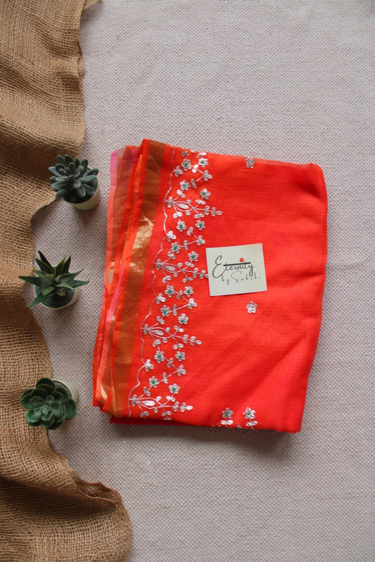 Orange Pink Tarang Kota Doriya Saree - Eternity by Sakshi