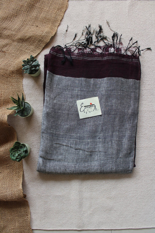 Wine Whisper Linen Saree - Eternity by Sakshi