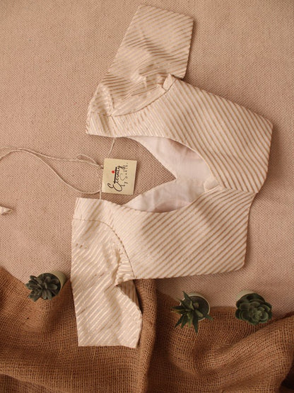 White Stripes Chanderi Blouse - Eternity by Sakshi