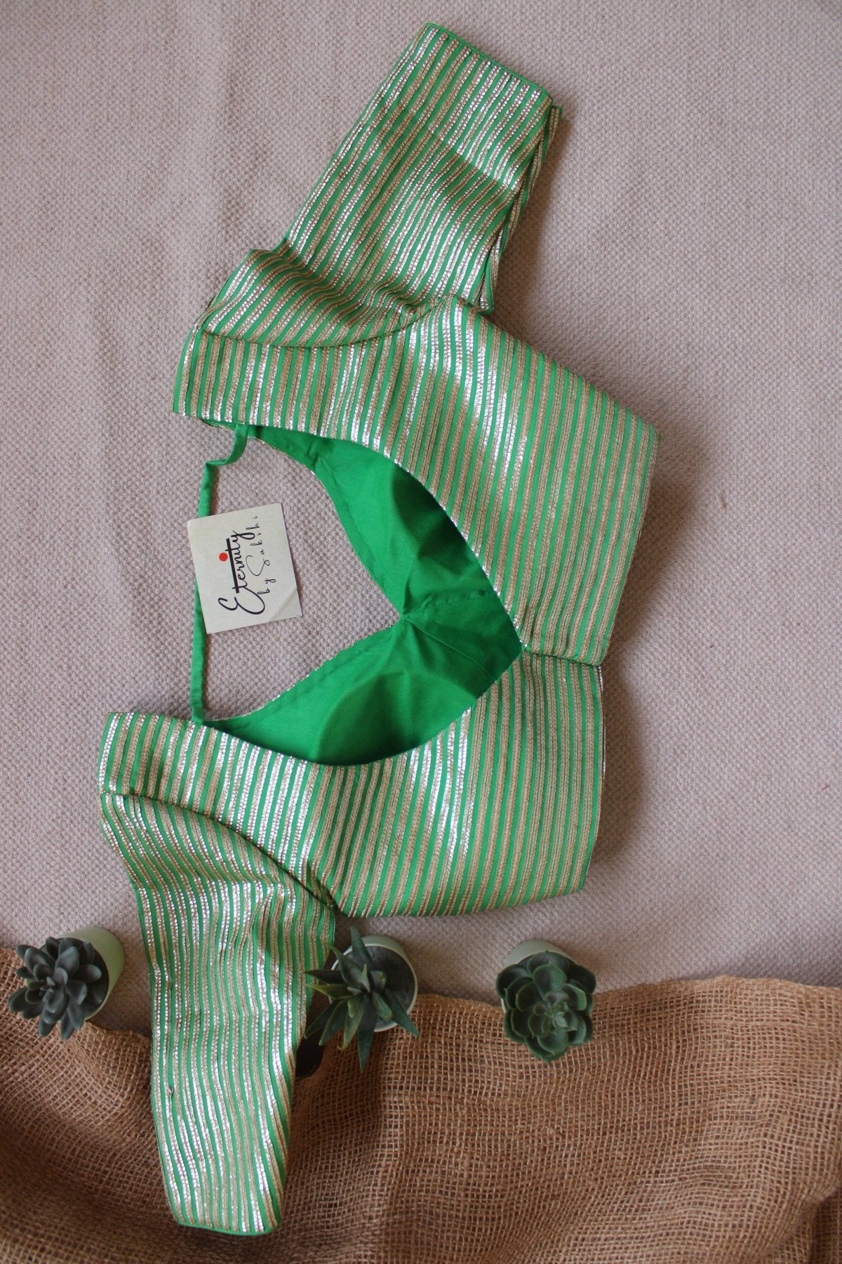 Green Chakori Blouse - Eternity by Sakshi