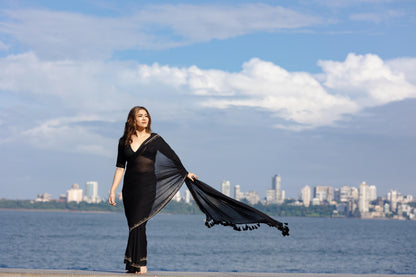 Black Noor Saree