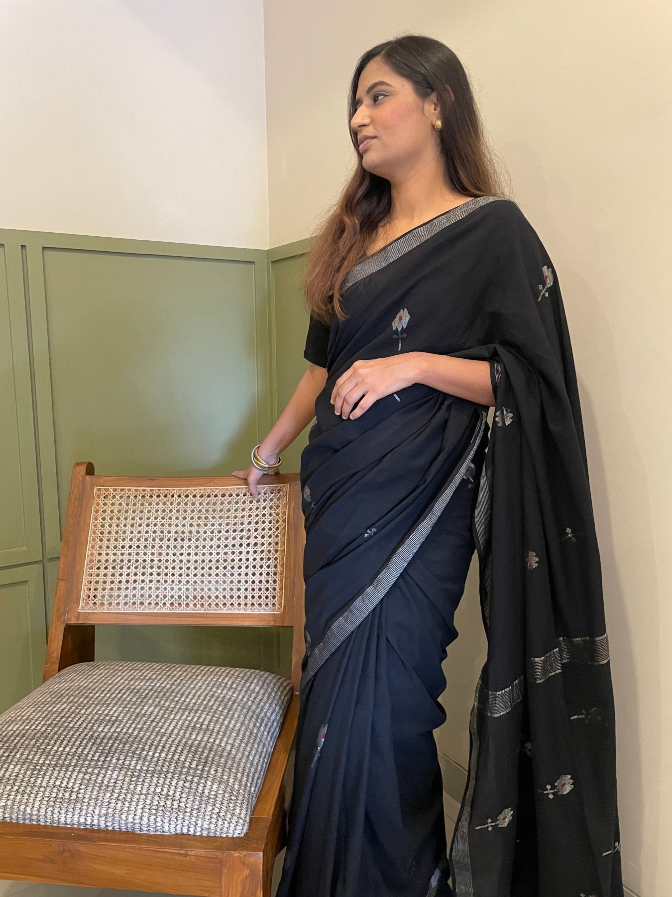 Black Naveli Saree - Eternity by Sakshi