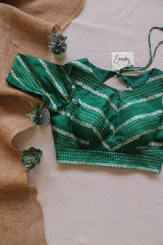 Green Elastic Blouse - Eternity by Sakshi