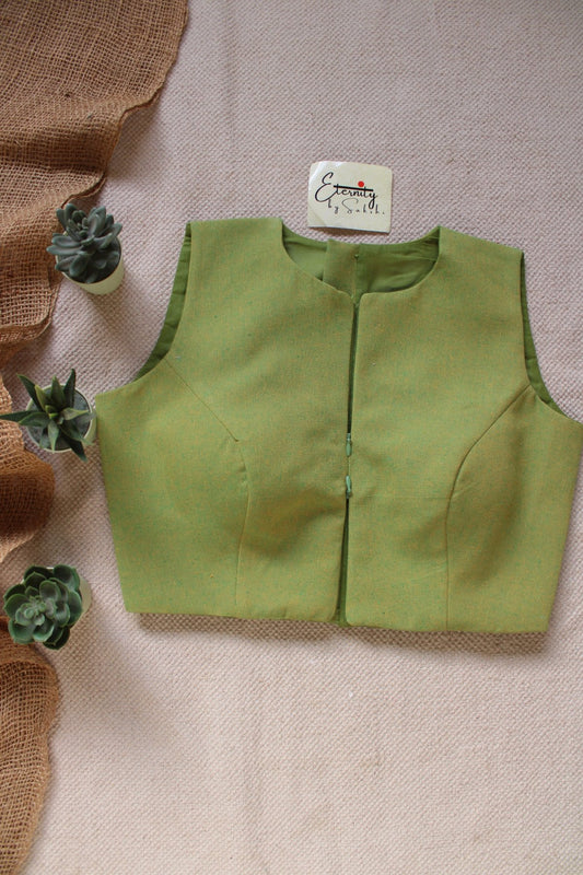 Green Petal Double Zip Mood Blouse - Eternity by Sakshi